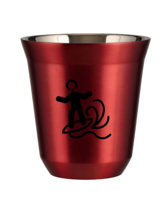 Kubek czerwony 80 ml, WINDSURFING (czarny)