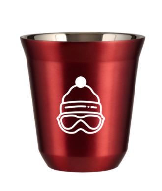 Kubek czerwony 80 ml, CZAPKA (biały) kubek termiczny na kawe | 65,00 zł