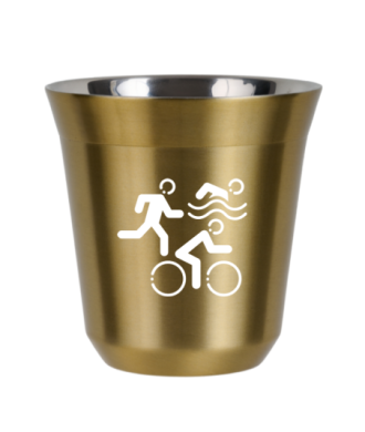 Kubek złoty 80 ml, SPORTY (biały) kubek termiczny na kawe | 65,00 zł