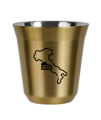 Kubek złoty 80 ml, WŁOCHY (czarny) kubek termiczny na kawe | 65,00 zł