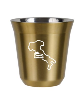 Kubek złoty 80 ml, WŁOCHY (biały) kubek termiczny na kawe | 65,00 zł