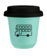 Kubek turkusowy 80 ml, AUTOBUS z pokrywką czarną kubek termiczny na kawe | 70,00 zł
