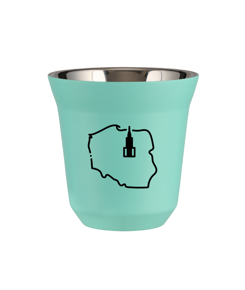 Kubek 80 ml TURKUSOWY "Polska (czarny)"