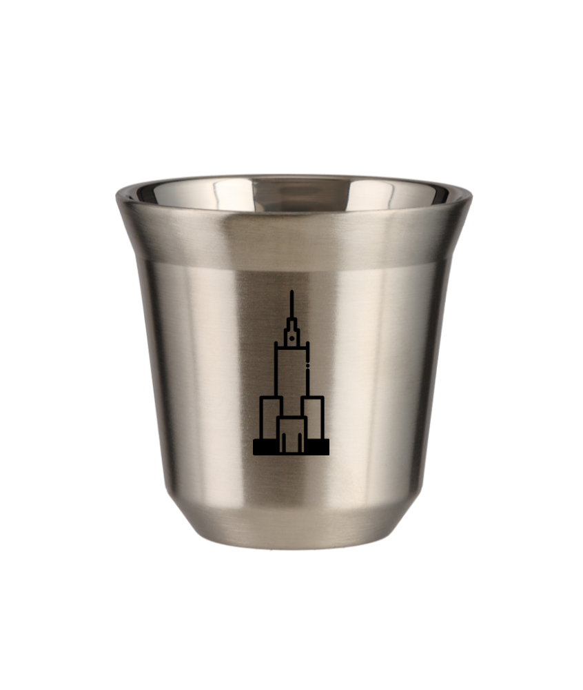 Kubek 80 ml SREBRNY "Pałac kultury i nauki (czarny)"