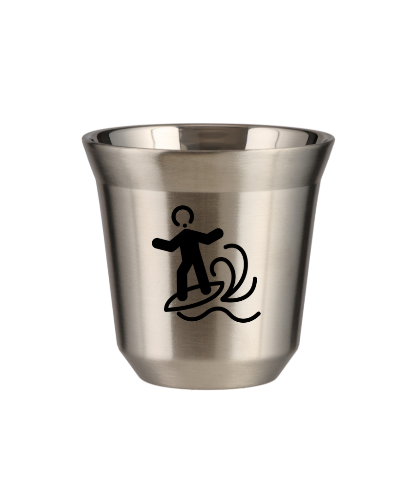 Kubek 80 ml SREBRNY "Windsurfing (czarny)"