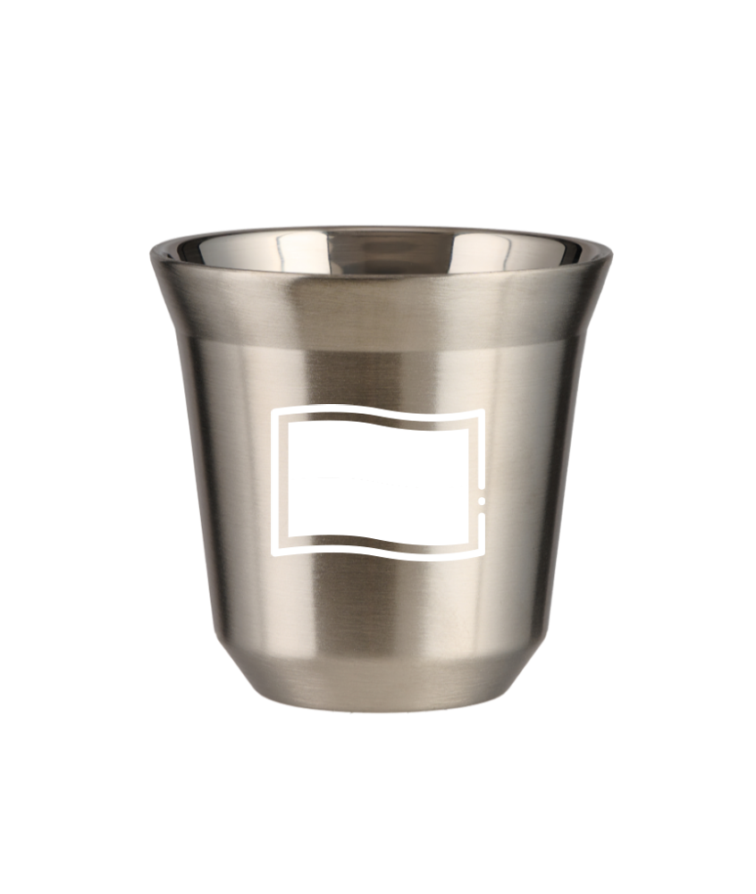 Kubek 80 ml SREBRNY "Flaga Polski (biały)"