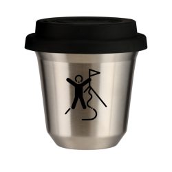 Cup 80 ml SILVER "Climbing 1", with black lid