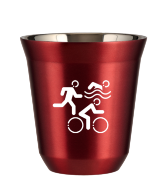 Kubek czerwony 80 ml, SPORTY (biały)