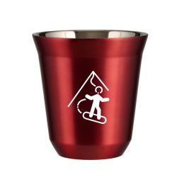 Kubek 80 ml CZERWONY METALIC "Snowboard (biały)"