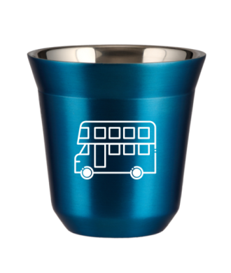 Kubek niebieski 80 ml, AUTOBUS (biały) kubek termiczny na kawe | 65,00 zł