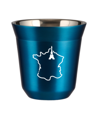 Kubek niebieski 80 ml, FRANCJA (biały) kubek termiczny na kawe | 65,00 zł