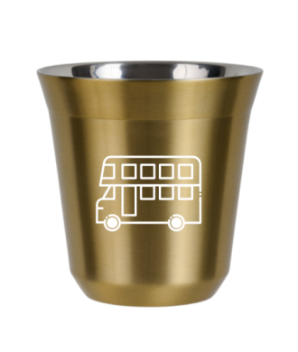 Kubek złoty 80 ml, AUTOBUS (biały) kubek termiczny na kawe | 65,00 zł