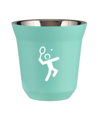 Kubek turkusowy 80 ml, TENIS 2 (biały) kubek termiczny na kawe | 65,00 zł