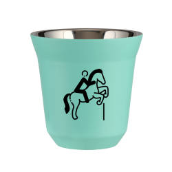 Cup 80 ml TURQUOISE "Equestrianism 1 (black)"