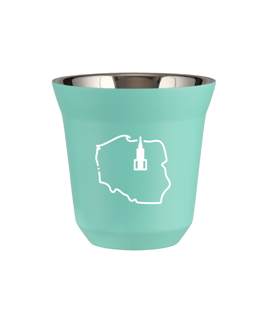 Kubek 80 ml TURKUSOWY "Polska (biały)"