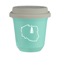 Cup 80 ml TURQUOISE "Poland (white)", with white lid