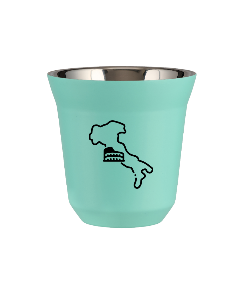 Kubek 80 ml TURKUSOWY "Włochy (czarny)"