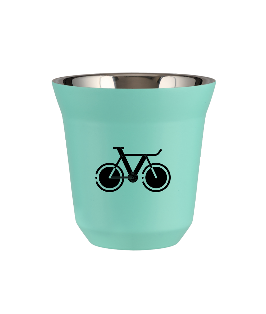 Kubek 80 ml TURKUSOWY "Rower 1"
