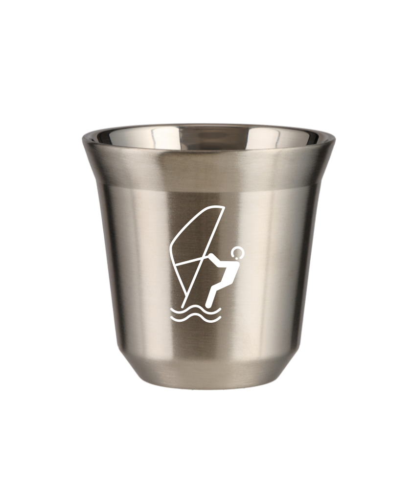 Cup 80 ml SILVER "Water sports (white)"