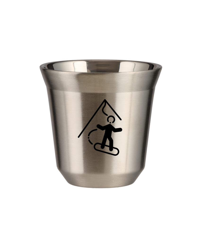 Kubek 80 ml SREBRNY "Snowboard"