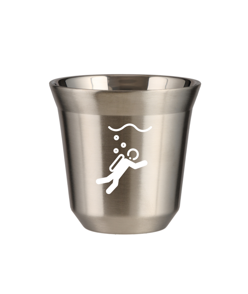 Kubek 80 ml SREBRNY "Nurkowanie (biały)"