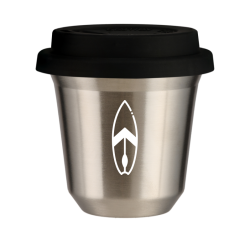 Cup 80 ml SILVER "Board (white)", with black lid