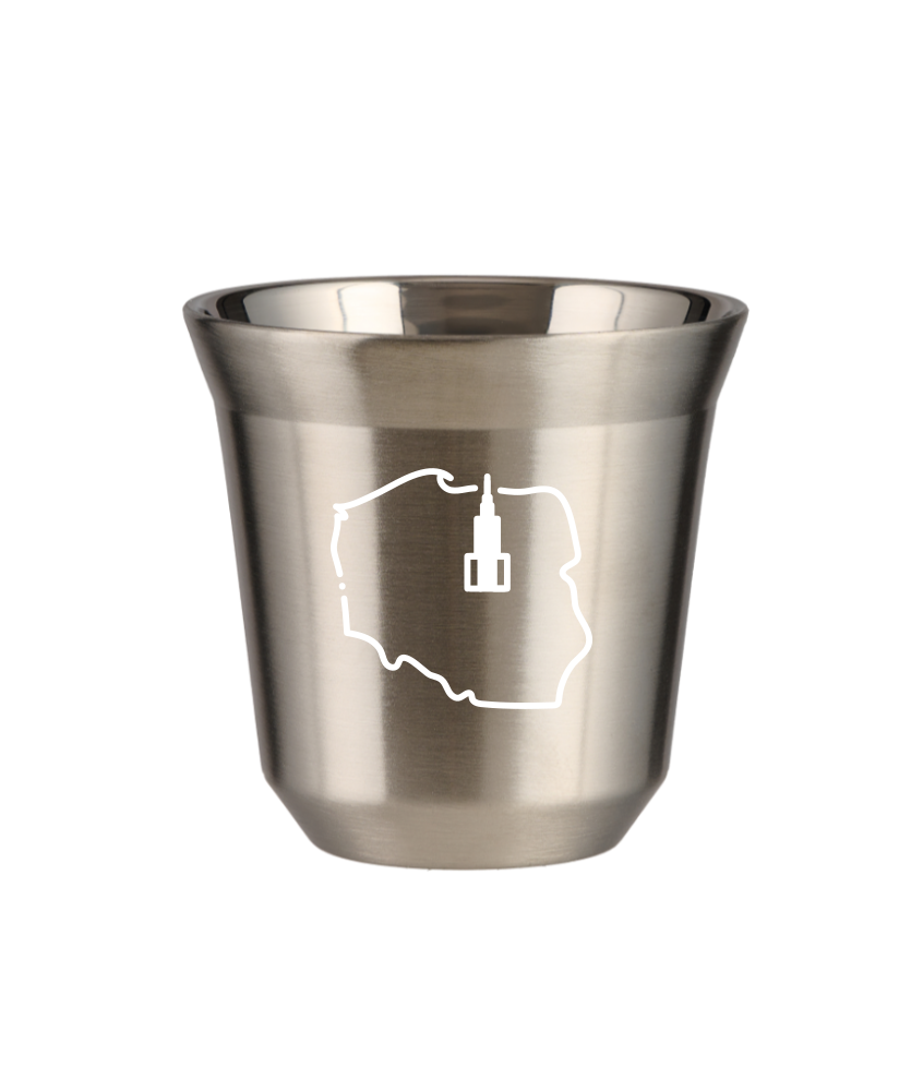 Kubek 80 ml SREBRNY "Polska (biały)"