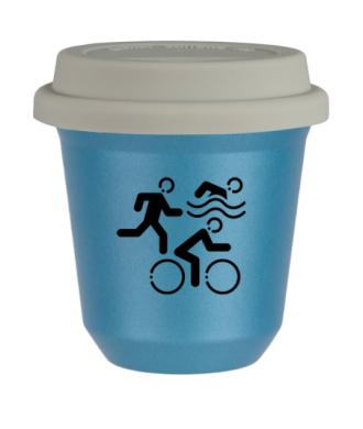 Kubek 80 ml BŁĘKITNY METALIC "Sporty (czarny)", z białą pokrywką Kubek 80 ml BŁĘKITNY METALIC "Sporty (czarny)", z białą pokrywką