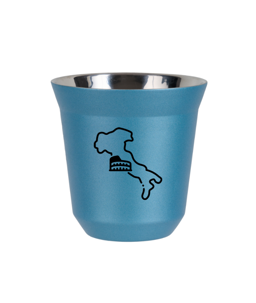 Kubek 80 ml BŁĘKITNY METALIC "Włochy"