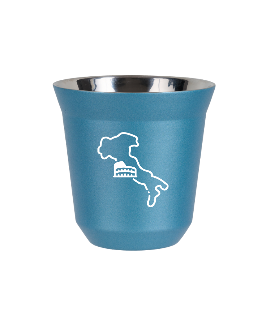 Cup 80 ml METALLIC LIGHT BLUE "Italy (white)"