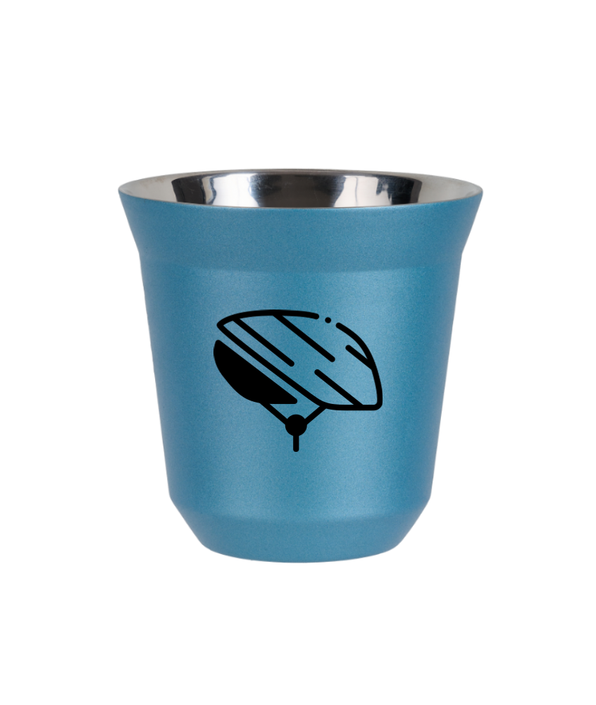 Kubek 80 ml BŁĘKITNY METALIC "Kask"