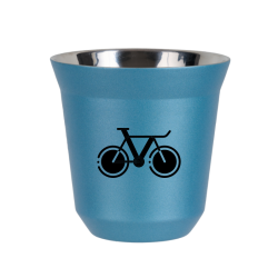 Cup 80 ml METALLIC LIGHT BLUE "Bicycle 1"
