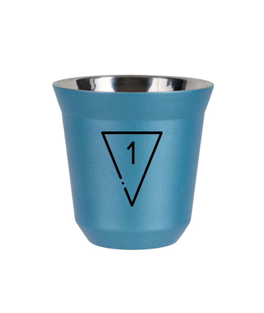 Kubek 80 ml BŁĘKITNY METALIC "1" Kubek 80 ml BŁĘKITNY METALIC "1"