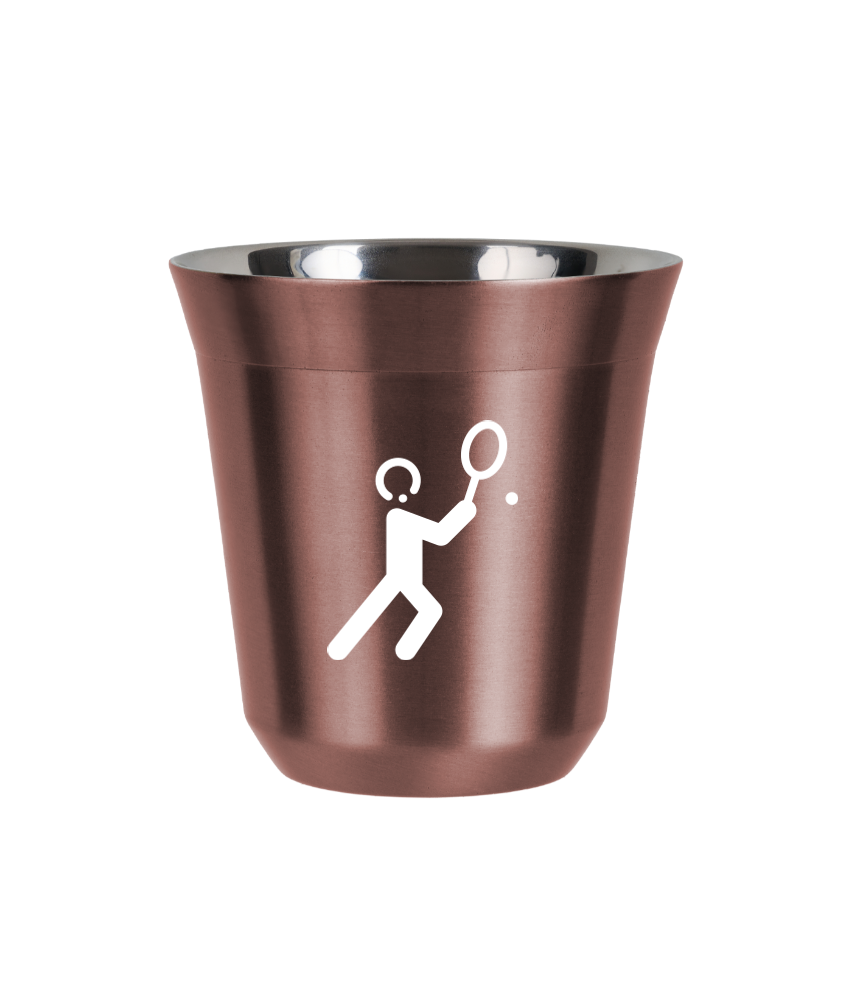 Kubek 80 ml RÓŻOWE ZŁOTO "Tenis 1 (biały)"