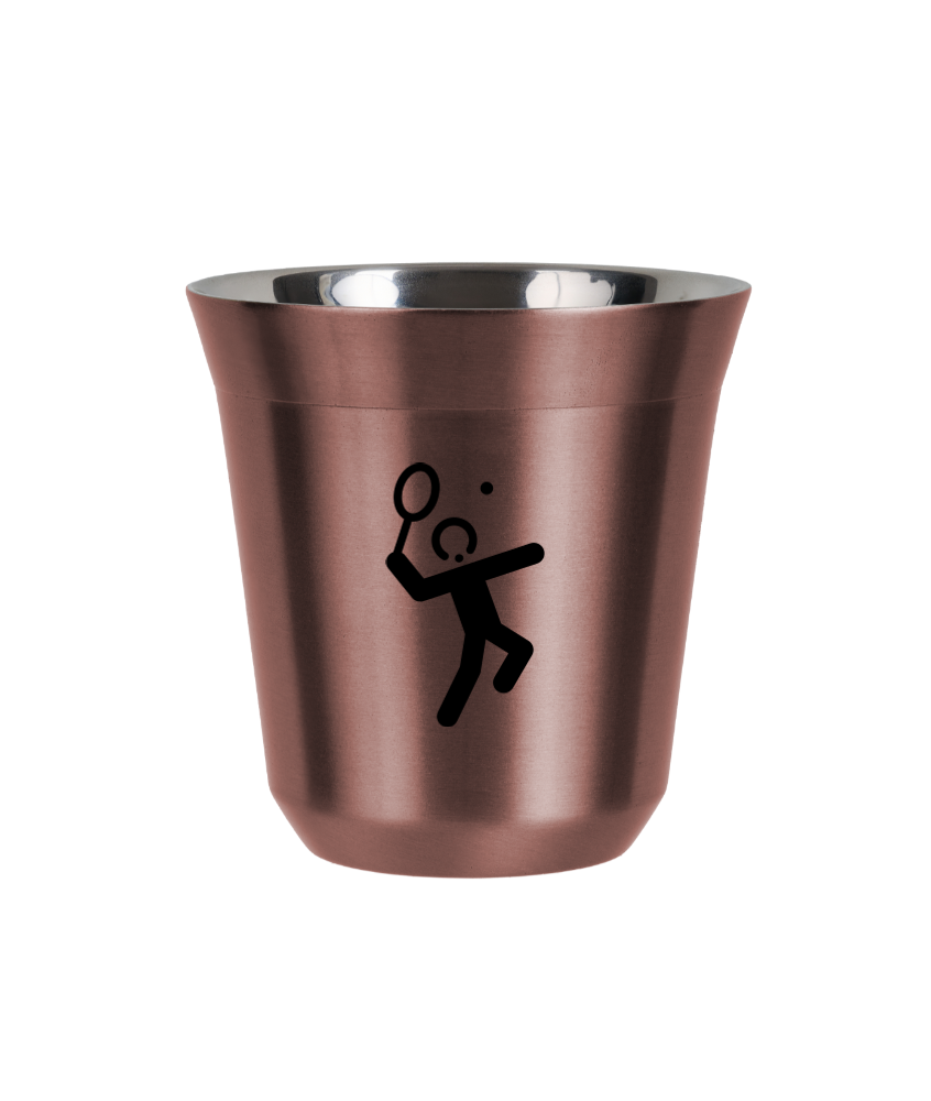 Kubek 80 ml RÓŻOWE ZŁOTO "Tenis 2 (czarny)"