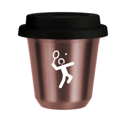 Cup 80 ml ROSE GOLD "Tennis 2 (white)", with black lid