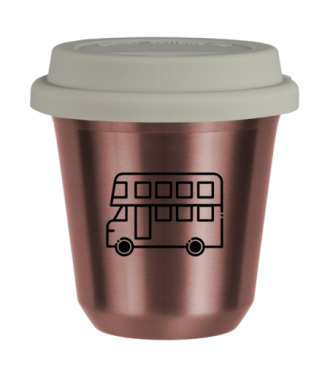 R?owy kubek zloto 80 ml, AUTOBUS (czarny) z pokrywka biala kubek termiczny na kawe | 70,00 zł