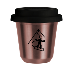 Cup 80 ml ROSE GOLD "Snowboard (black)", with black lid