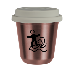 Cup 80 ml ROSE GOLD "Windsurfing (black)", with white lid