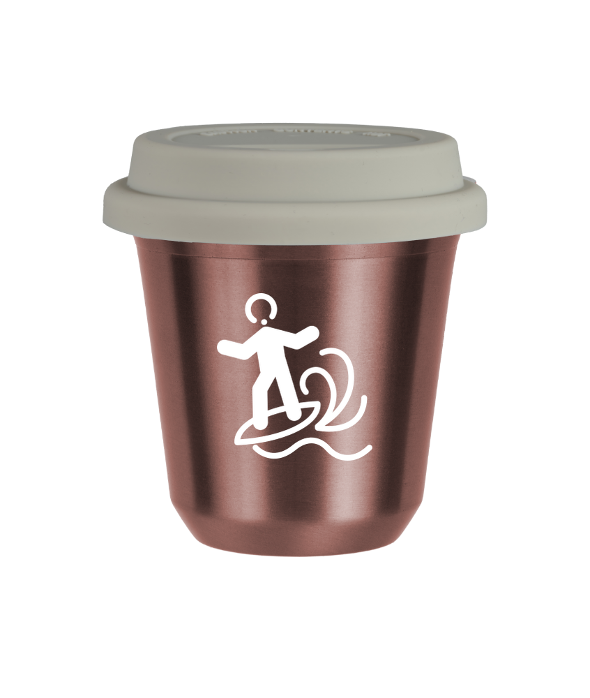 Cup 80 ml ROSE GOLD "Windsurfing (white)", with white lid