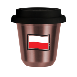 Cup 80 ml ROSE GOLD "Polish flag", with black lid