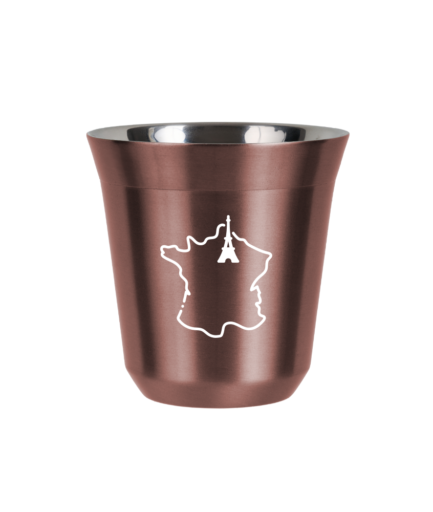 Kubek 80 ml RÓŻOWE ZŁOTO "Francja (biały)"