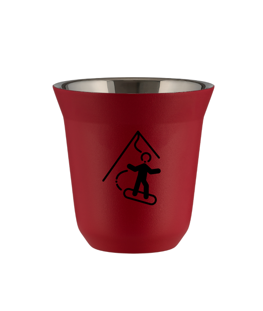 Kubek 80 ml CZERWONY "Snowboard"
