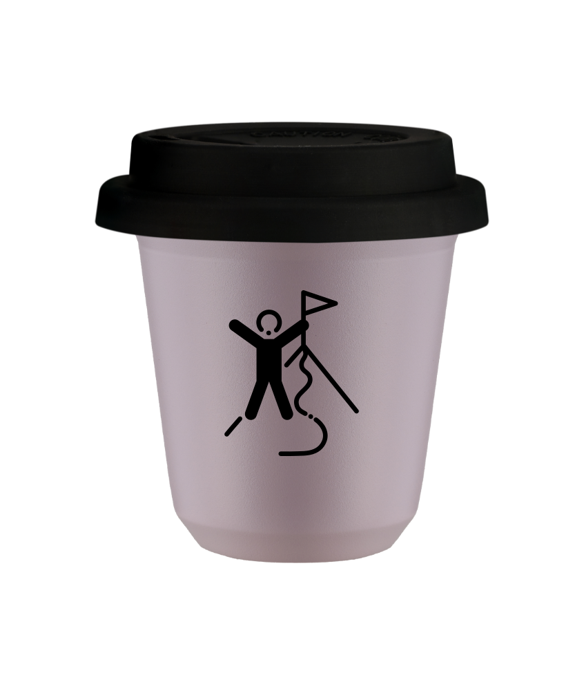 Kubek 80 ml LAWENDOWY "Wspinaczka 1", z czarną pokrywką