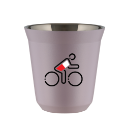 Cup 80 ml LAVENDER "Cyclist in Polish colors (black)"