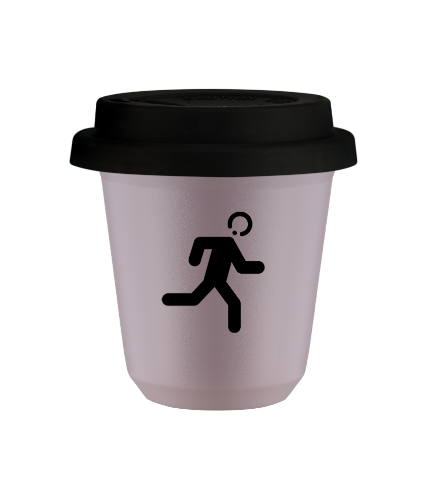 Cup 80 ml LAVENDER "Runner", with black lid
