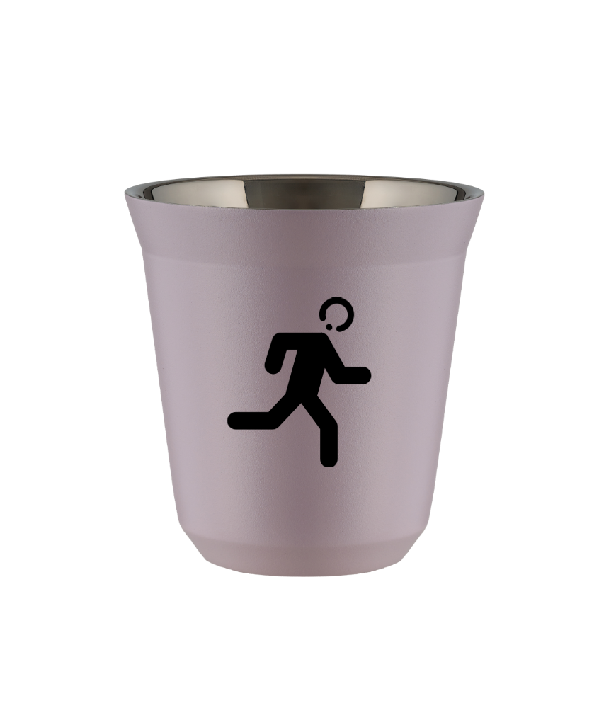 Kubek 80 ml LAWENDOWY "Biegacz (czarny)"