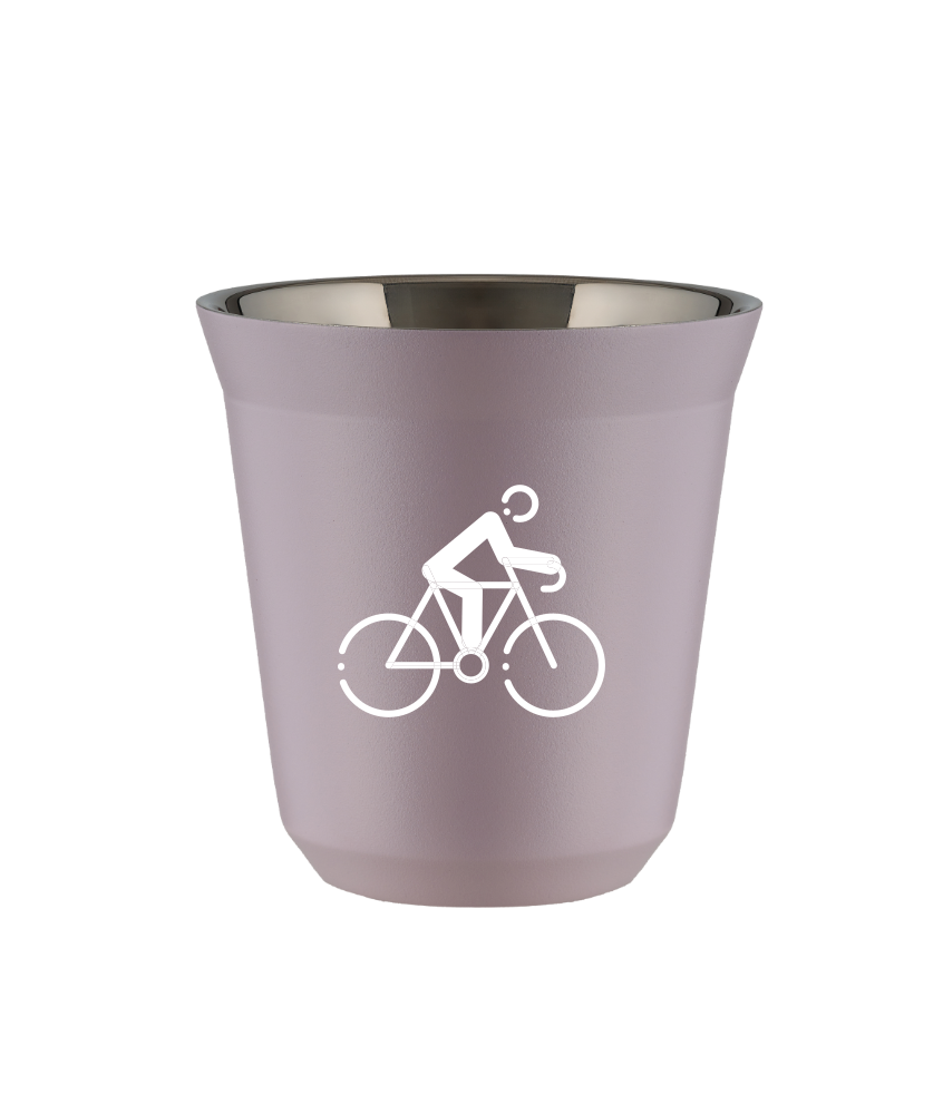 Kubek 80 ml LAWENDOWY "Kolarstwo 3 (biały)"