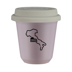 Cup 80 ml LAVENDER "Italy (black)", with white lid
