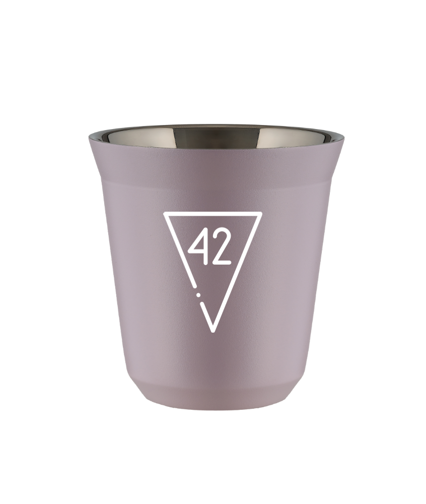 Kubek 80 ml LAWENDOWY "42 (biały)"